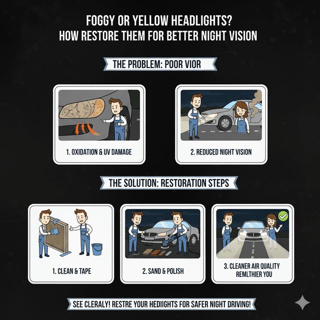 Foggy or Yellow Headlights? How to Restore Them for Better Night Vision