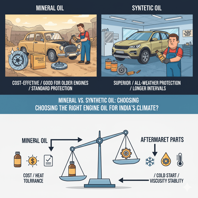Mineral vs. Synthetic Oil: Choosing the Right Engine Oil for India's Climate