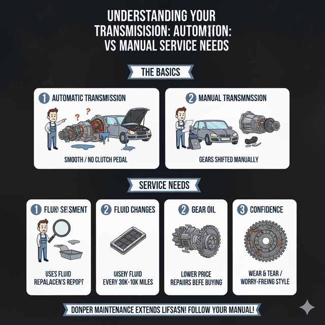 Understanding Your Transmission: Automatic vs. Manual Service Needs