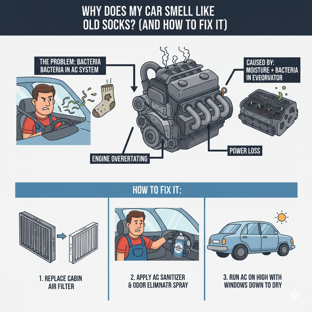 Why Does My Car AC Smell Like Old Socks? (And How to Fix It)